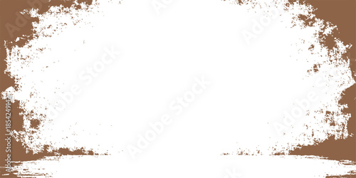 Abstract grunge background with a pile of brown coffee powder and paint ink splash isolated on white background with space for your text design