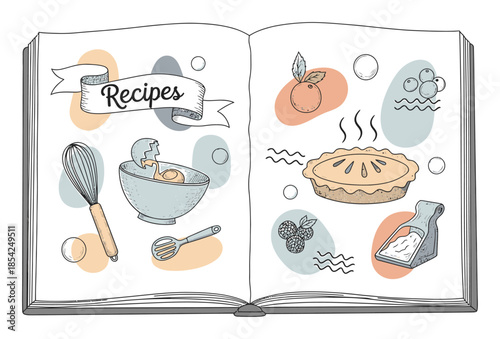 Hand-Drawn Recipe Cookbook Vector Illustration