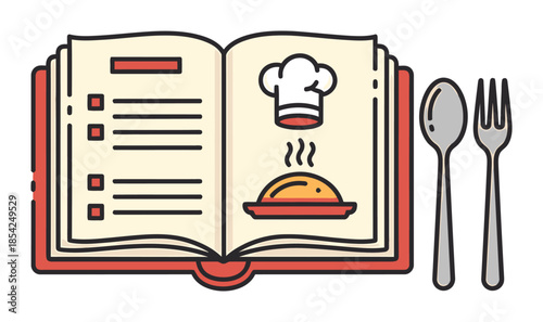 Recipe Cookbook Icon Design Vector Illustration