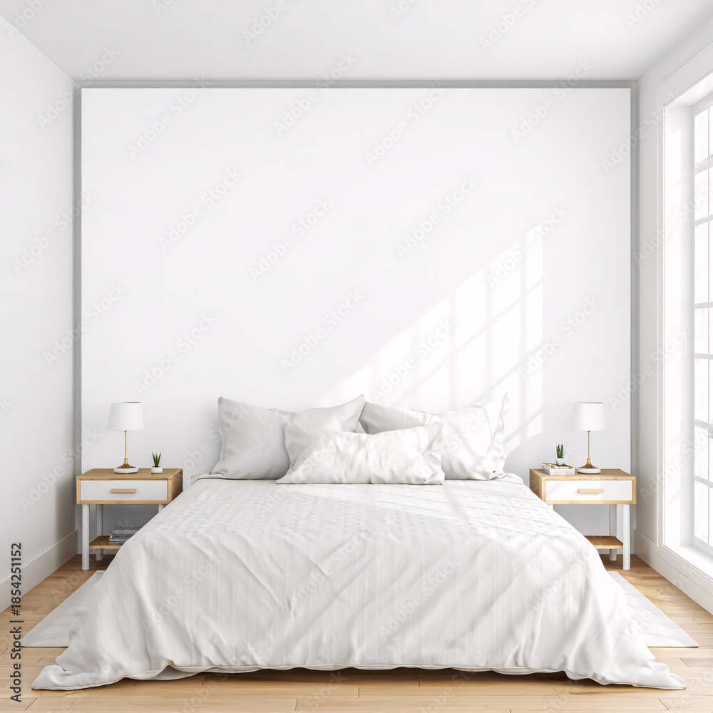 Fototapeta premium Minimal Wall Art Frame Mockup in Modern Interior