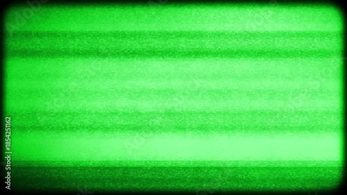Retro CRT TV VHS Overlay on Green Screen. Rounded Frame with Analog Noise.