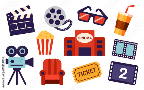 Cinema Icons Set for Design