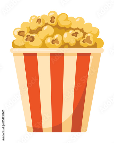 Popcorn in Striped Bucket