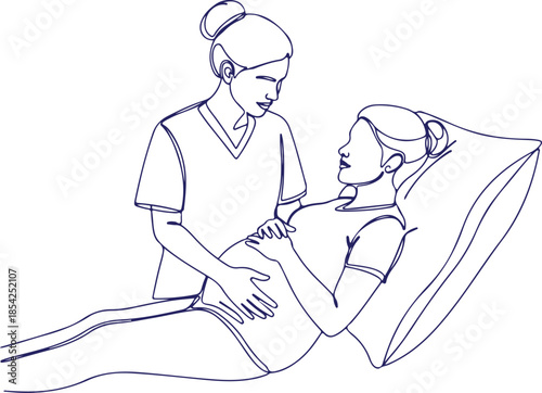 Prenatal care examination vector Illustration