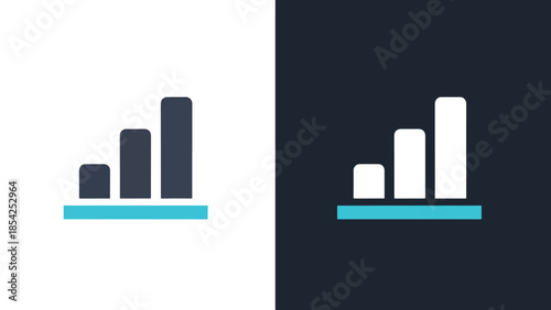 Bar graph icons - Blue icon set - Solid icons vector collection - Vector icon set - Line and glyph solid icon set - Icon vector - Flat Design Icon