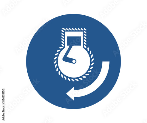 ISO 7010 M038 Start engine in launch sequence sign. Obligation sign pictogram, start the motor vector design and illustration. 

