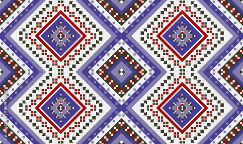 Geometric pattern decorative background. color square shape. for decoration, curtain, fabric, clothing. embroidery style.