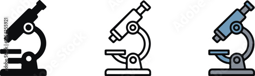 Lab microscope icon. Line, glyph and filled outline colorful version, Microscope outline and filled vector sign. Symbol, logo illustration. Different style icons set. Pixel perfect vector graphics