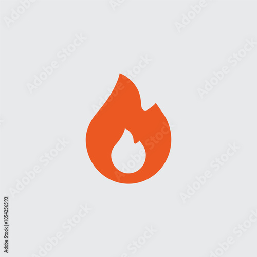 Stylized Orange Flame Icon ...