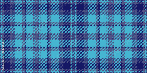 Warp tartan textile vector, romance background texture plaid. Contour check pattern seamless fabric in blue and cyan colors.
