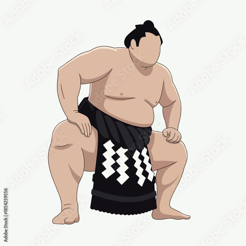 Sumo Wrestler in Traditional Attire.