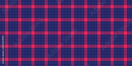 Newborn plaid texture check, awesome tartan pattern vector. Lovely textile fabric background seamless in blue and red colors.
