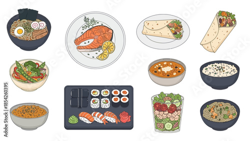 Delicious and Nutritious Food Collection A Variety of Dishes for Every Taste