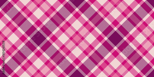 Endless pattern background vector, expensive texture textile seamless. Suite fabric plaid tartan check in pink and light colors.