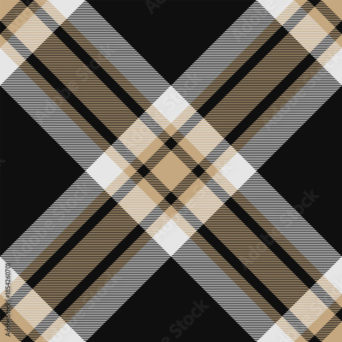 Comfortable check fabric pattern, usa textile texture plaid. Wear background tartan vector seamless in black and sterling silver colors.