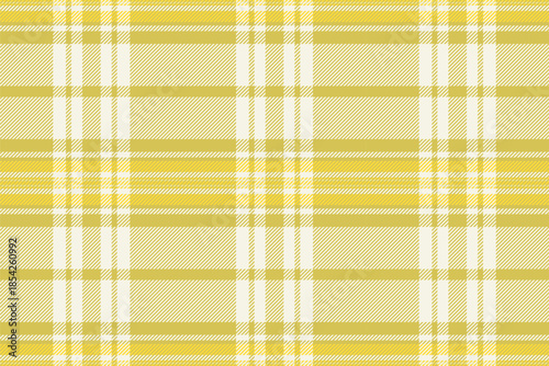 Repetitive plaid vector check, detailed background tartan fabric. Trendy pattern textile texture seamless in yellow and linen colors.