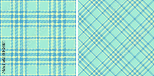 Tartan check pattern of seamless background plaid with a vector textile texture fabric. Set in cold colors for Easter fashion ideas, stylish celebration.