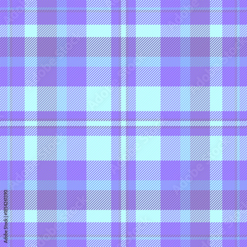 Strong seamless vector background, mockup textile tartan fabric. Tidy plaid pattern check texture in indigo and light colors.
