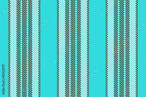 Craft seamless background textile, neutral stripe lines texture. Everyday vector vertical fabric pattern in cyan and orange colors.