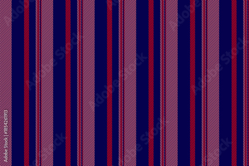 Onstalling pattern textile fabric, wealth background vector texture. Bainting vertical seamless stripe lines in red and indigo colors.