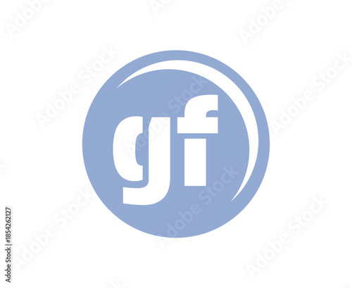 GF sport emblem or team logotype. Ball logo with a combination of Initial letter G and F for balls shop, sports company, training, club badge.