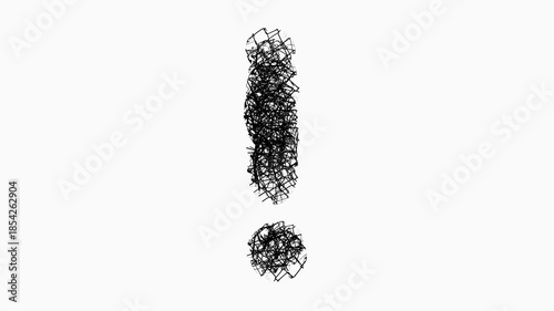 Motion Of Exclamation Mark Symbol On White Background
