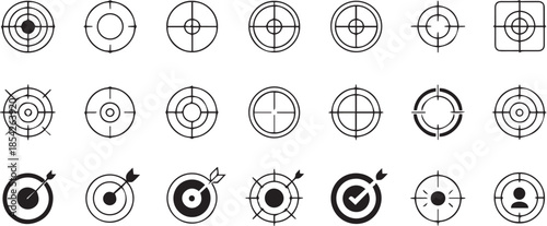 target crosshair icon set variations for ui and design