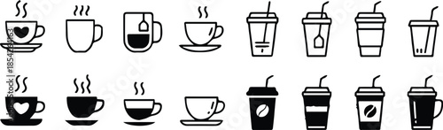 cup vector icons for menu app label logo and interface use