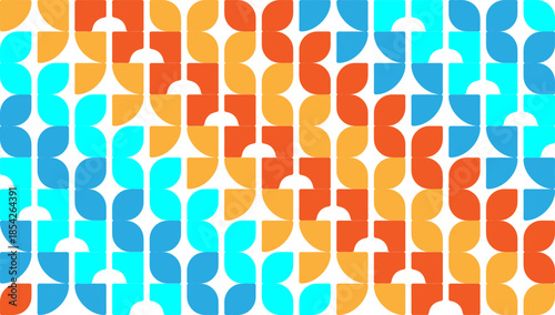 Colorful pattern with geometric shapes and stars