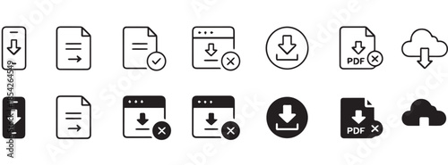 download flat outline download icons 16 ui symbols for interface pack
