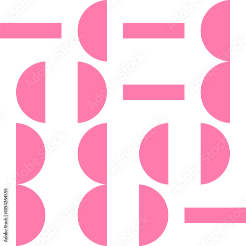 Pink geometric pattern on white background