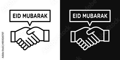 Handshaking icons - editable stroke vector illustration