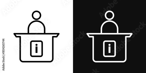 Help desk information icons - editable stroke vector illustration
