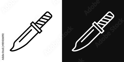 knife icons - editable stroke vector illustration