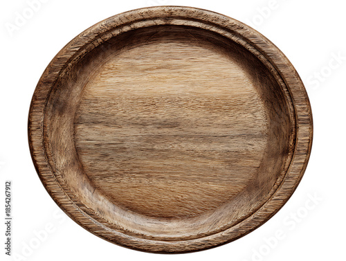 Handcrafted round wooden plate