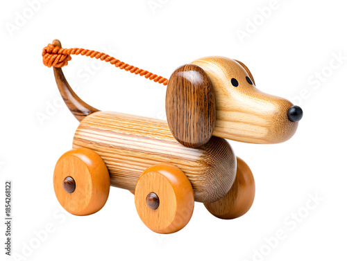 Wooden puppy pull toy