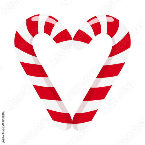 Cute Green and white peppermint Candy Cane with Red Ribbon