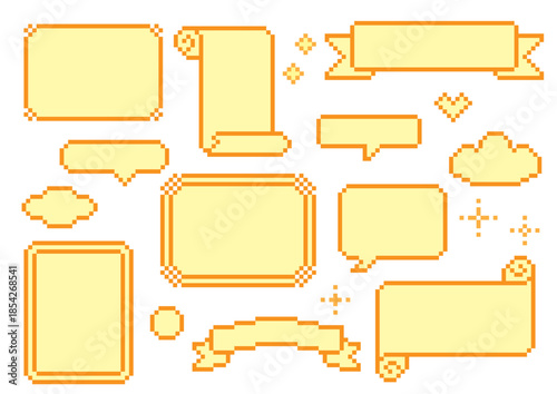 ドット絵の見出し枠・ふきだしセット