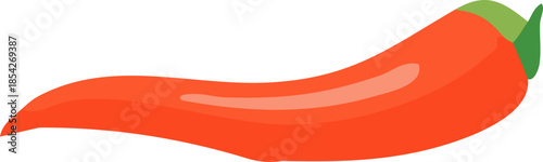 A minimal flat-style illustration of a single red chili pepper with a green stem 