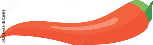 A minimal flat-style illustration of a single red chili pepper with a green stem