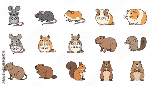 Adorable Rodent Variety A Colorful Collection of Hamsters, Guinea Pigs, and More