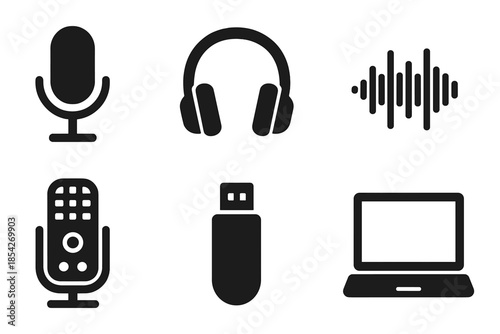 Oral History Icons. Solid style icons of resource efficiency tracking: bar graph, pie chart, water meter, fertilizer bag, solar