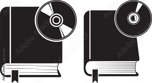 Audio book black and white clip art