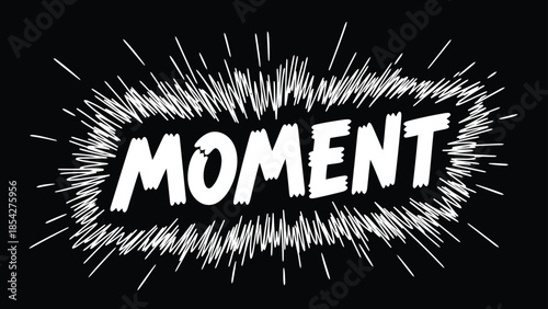 Dynamic moment with energetic white lines on black background
