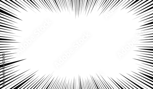Radial speed lines background. Concentrated frames. Comic radial explosion lines with speed effect for comic books. Manga speed frame. Texture superhero. Vector illustration. 

