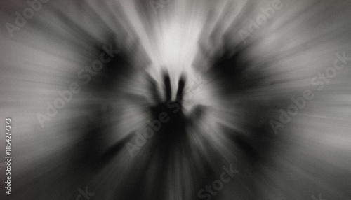 Vászonkép A ghostly figure with an outstretched hand emerging from the shadows in a grainy