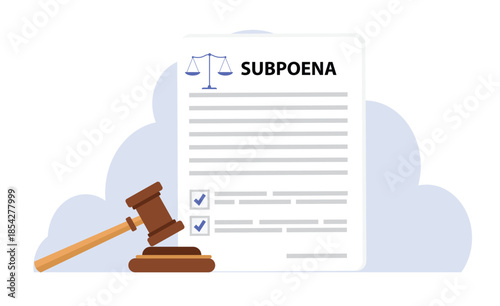 Subpoena and legal summons, vector illustration