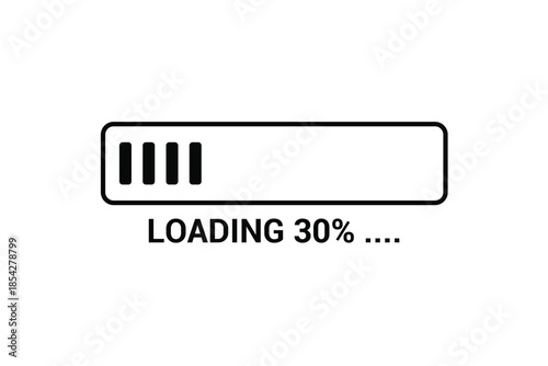 30% Loading Progress Bar download and upload icon Vector design illustration