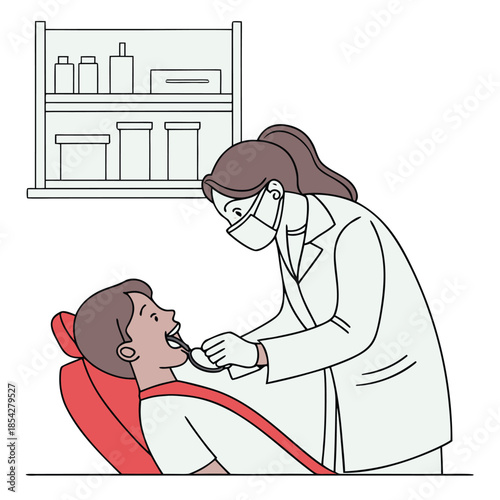 Professional Dentist Performing Oral Examination