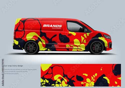 A vibrant neon yellow and black racing wrap designed for high visibility and modern motorsport appeal.